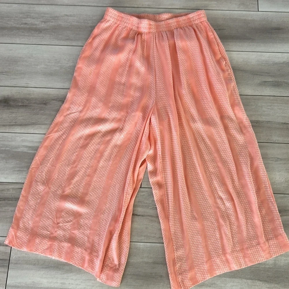 Anthropologie Maeve Peach Wide-Leg Pants size small